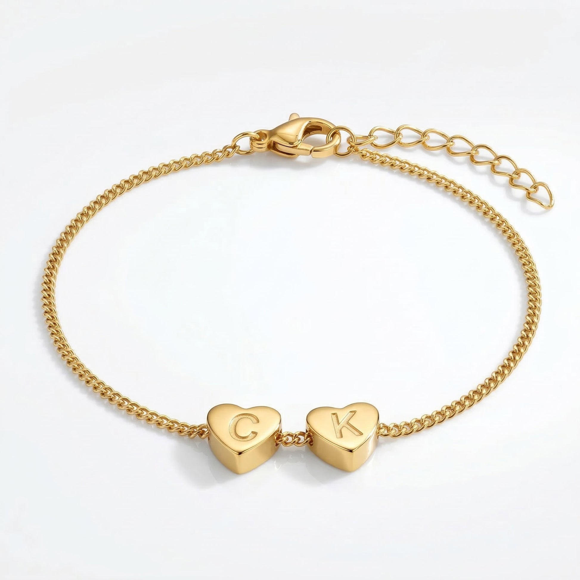 Dainty Initial Heart Bracelet