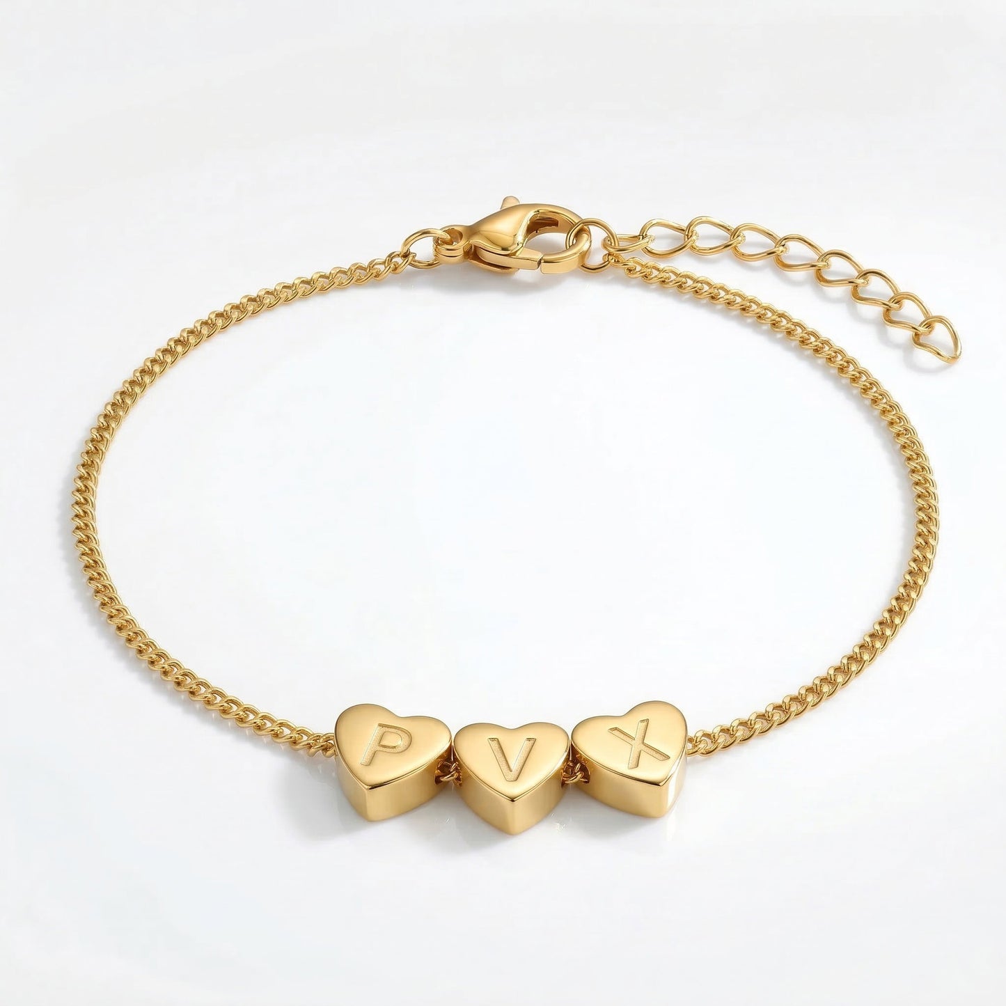 Dainty Initial Heart Bracelet