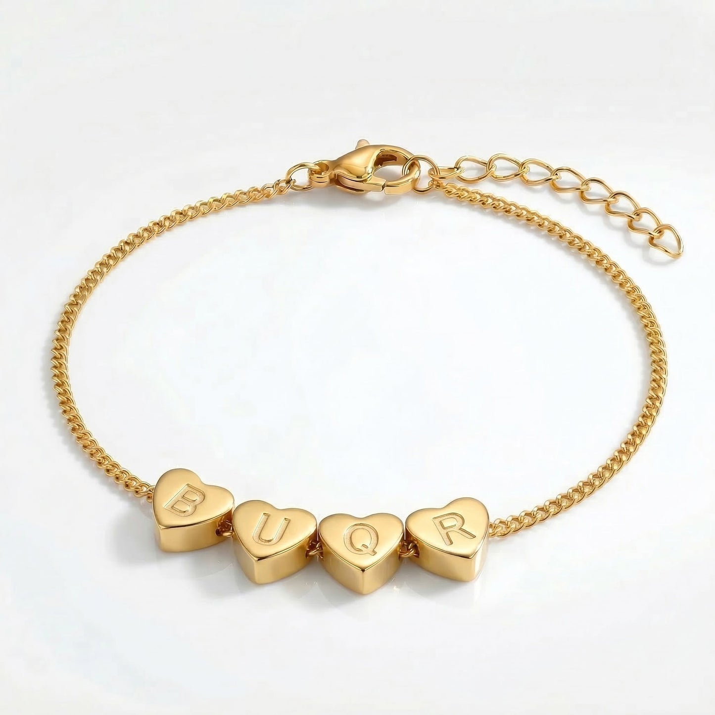 Dainty Initial Heart Bracelet