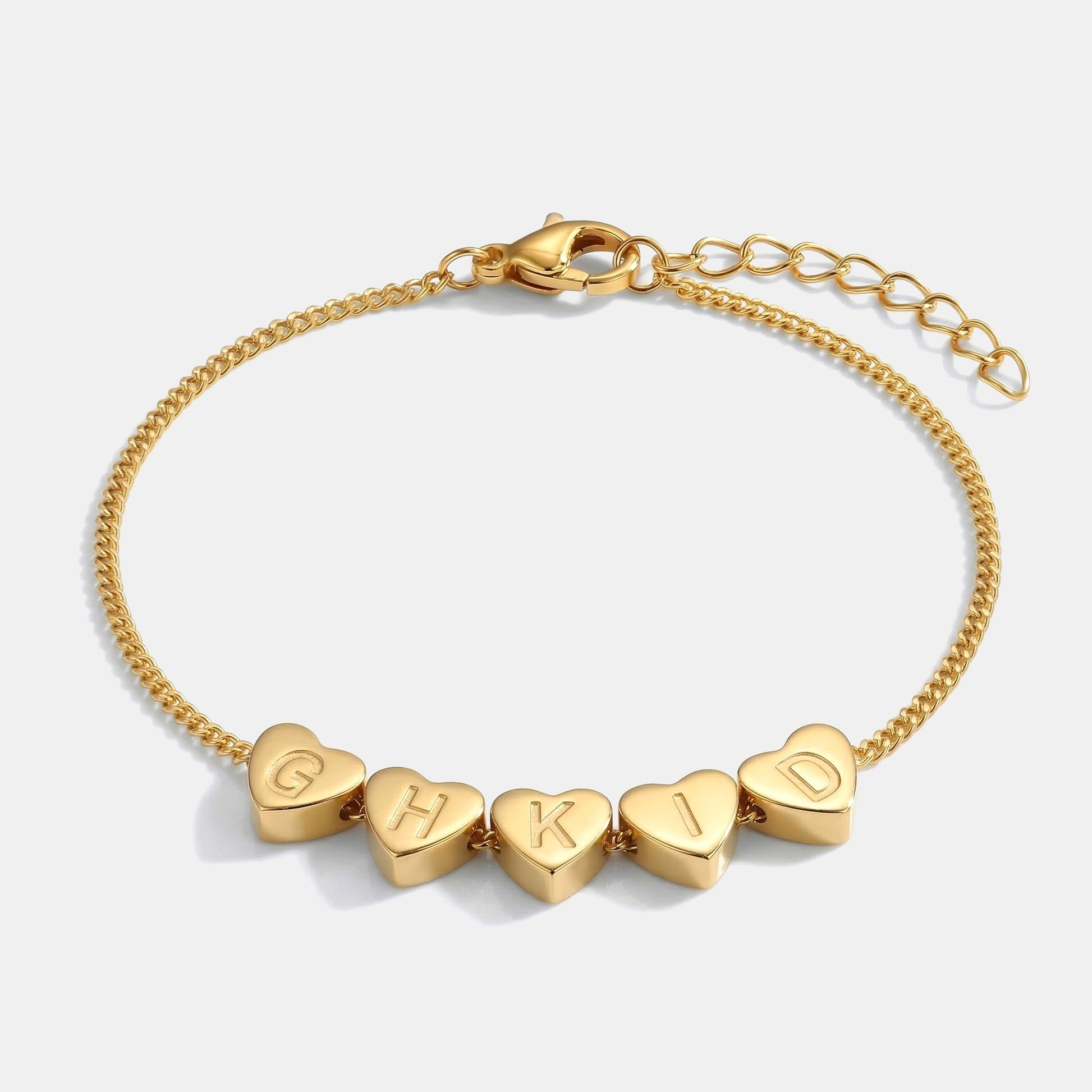 Dainty Initial Heart Bracelet