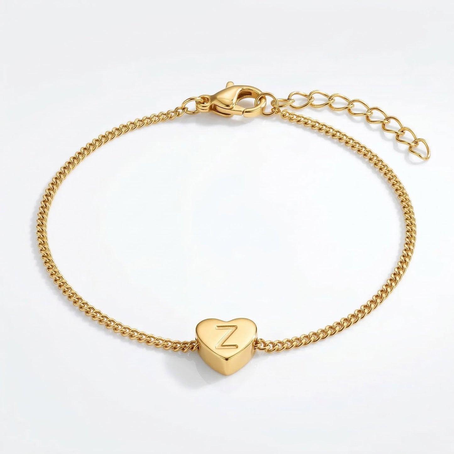 Dainty Initial Heart Bracelet