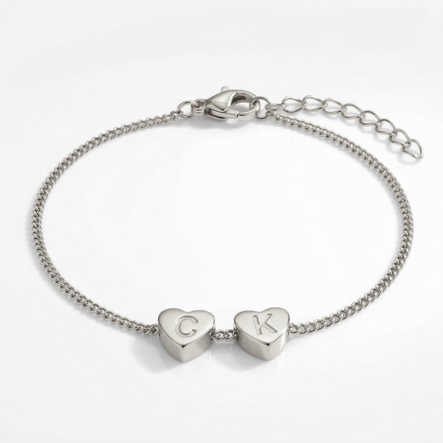 Dainty Initial Heart Bracelet