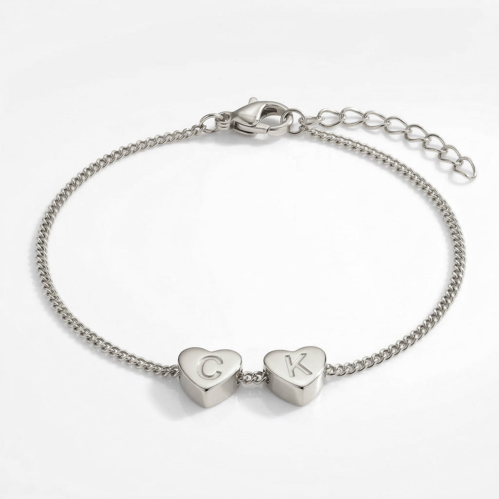 Dainty Initial Heart Bracelet
