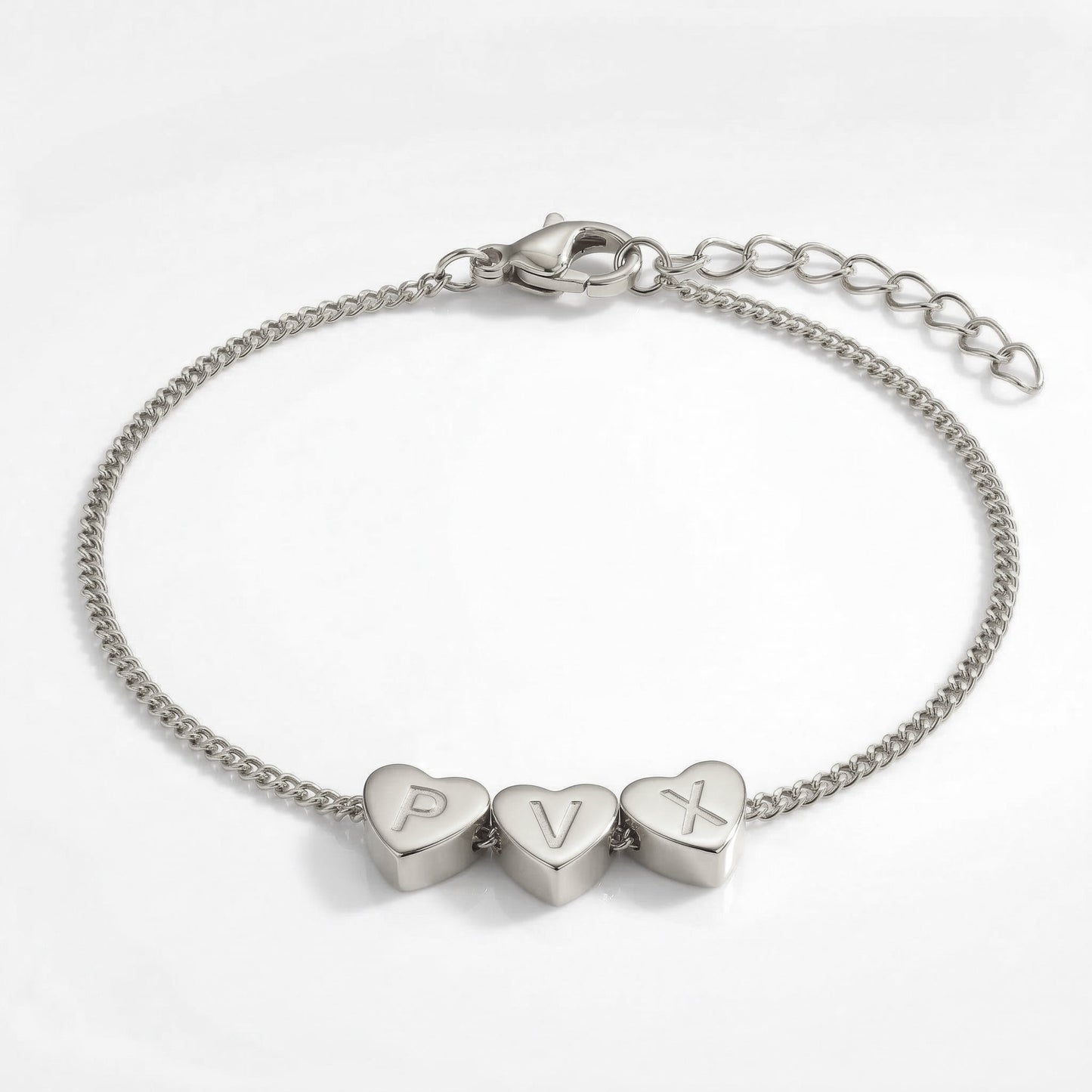 Dainty Initial Heart Bracelet