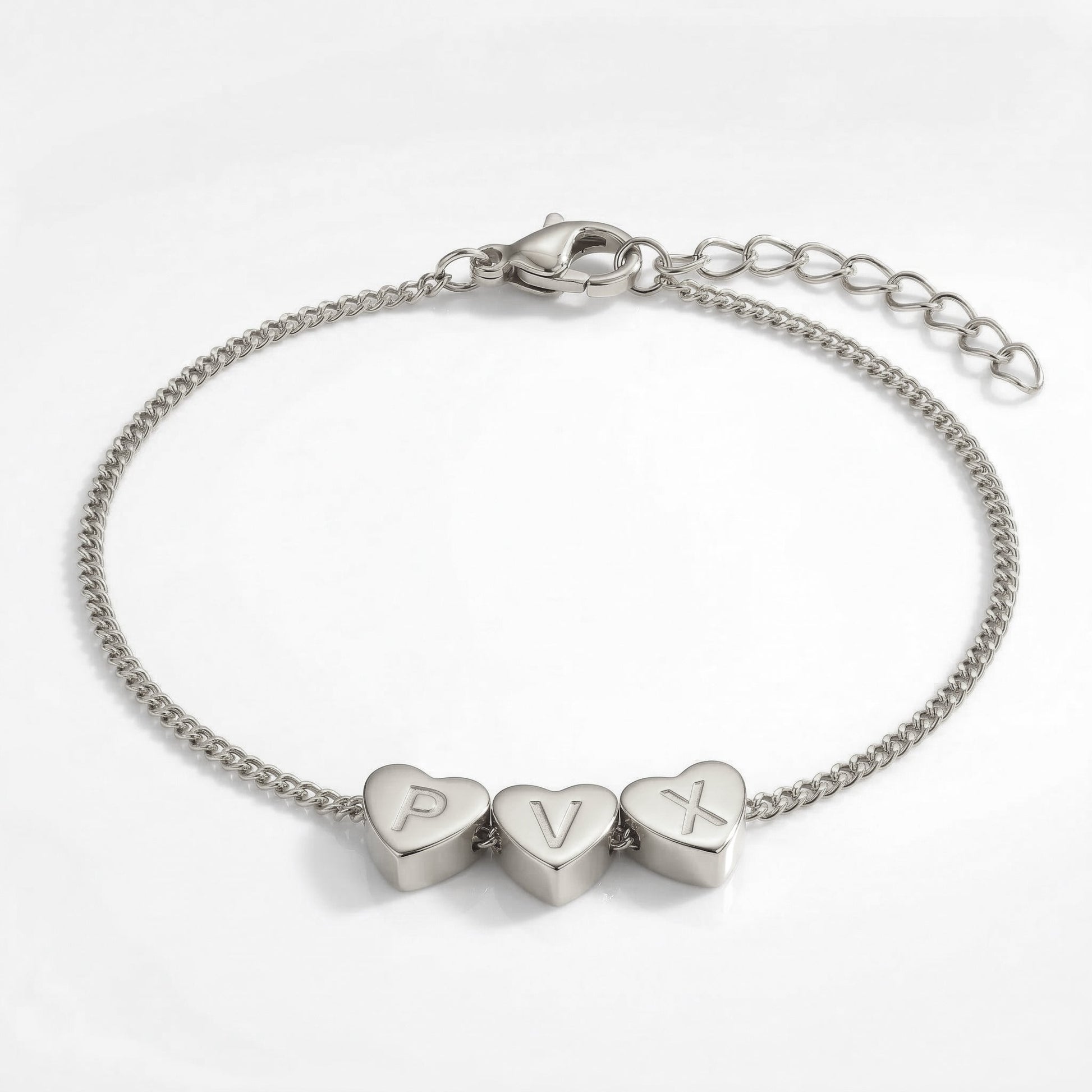 Dainty Initial Heart Bracelet