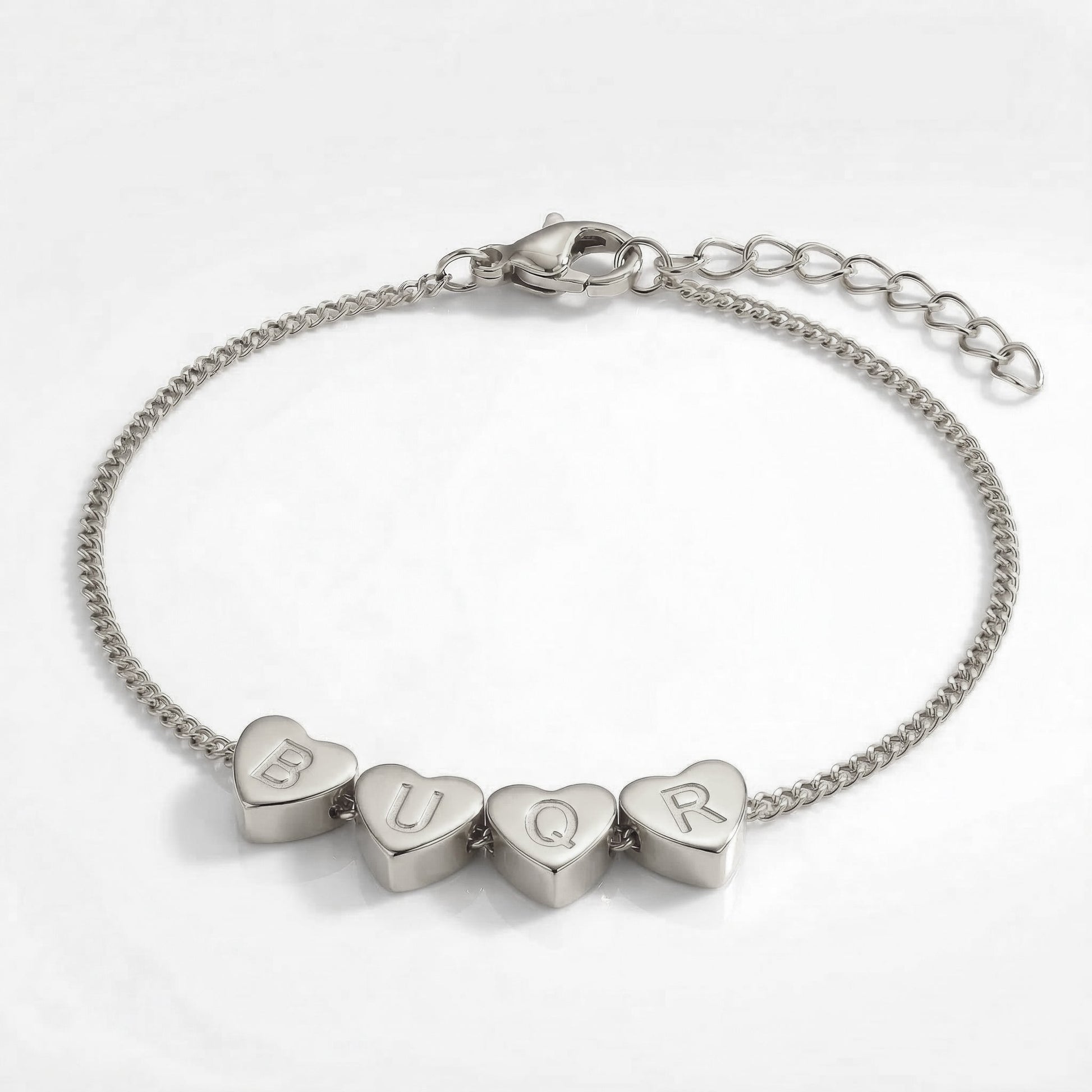 Dainty Initial Heart Bracelet