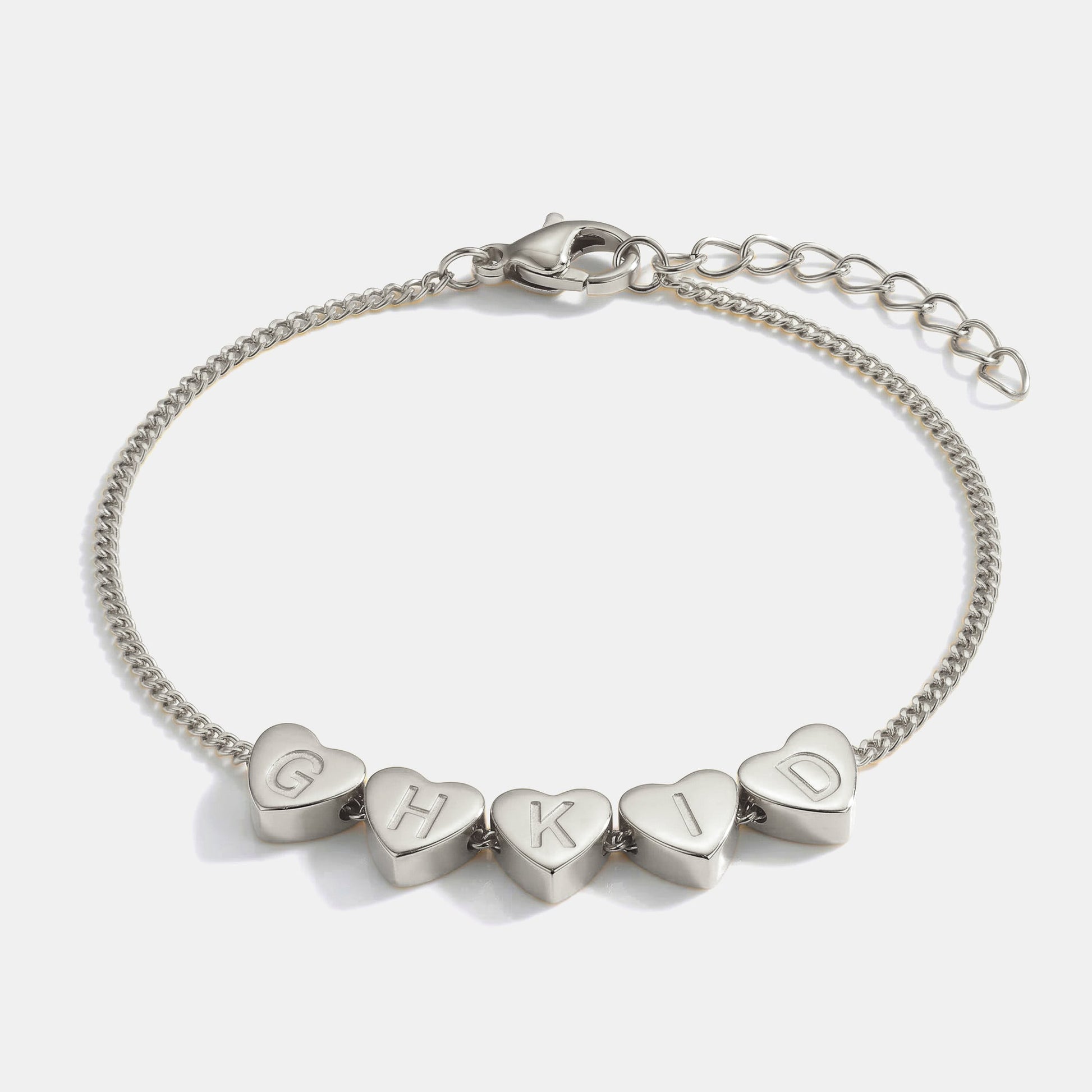 Dainty Initial Heart Bracelet
