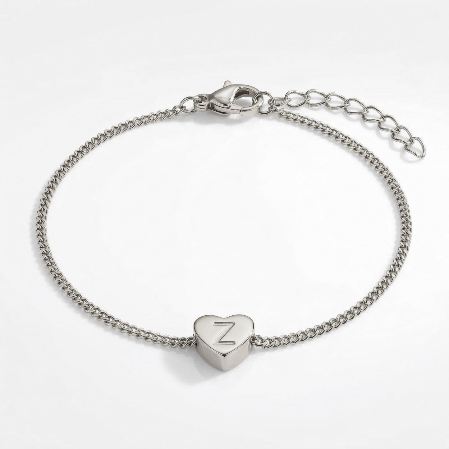 Dainty Initial Heart Bracelet