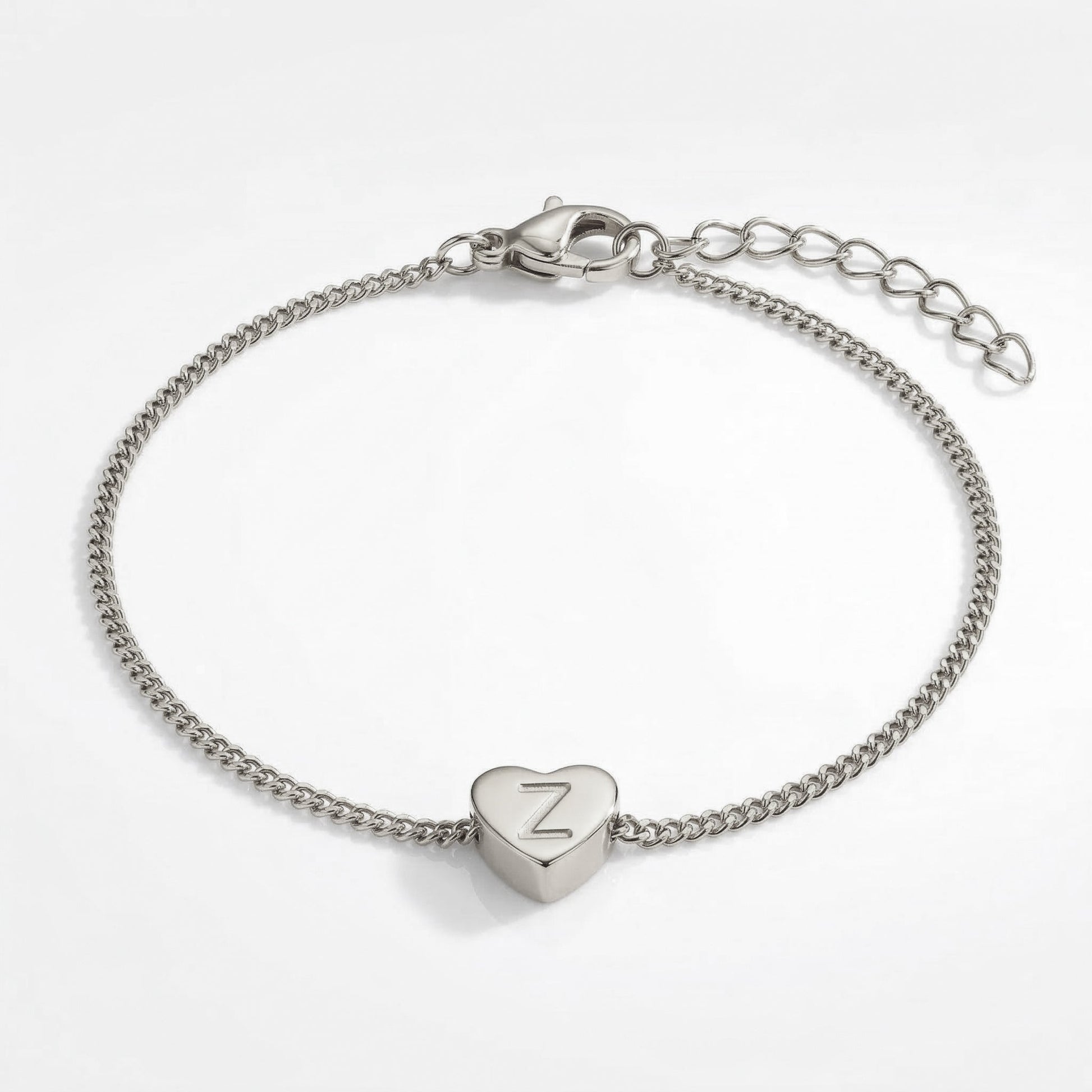 Dainty Initial Heart Bracelet