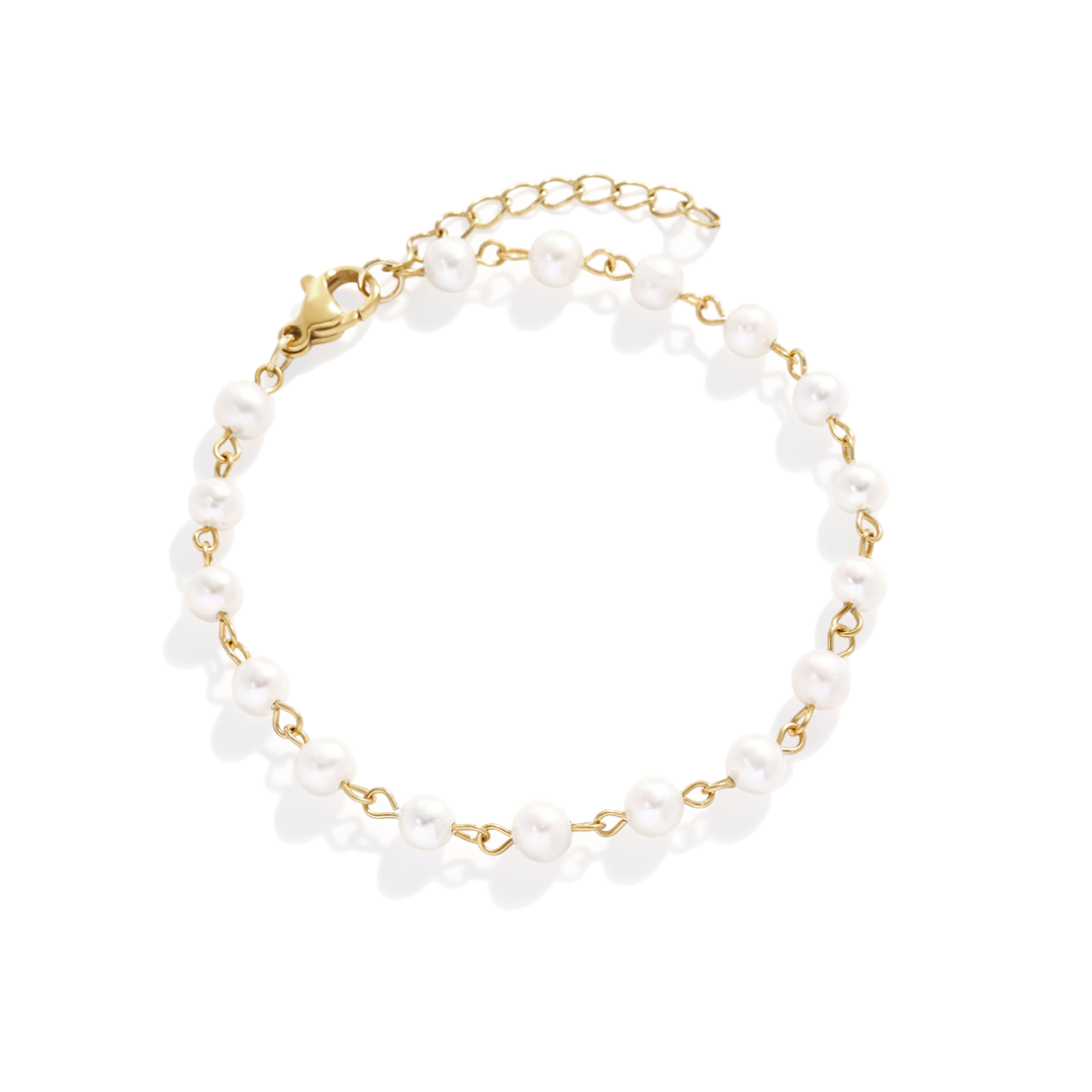Dainty Pearl Station Bracelet