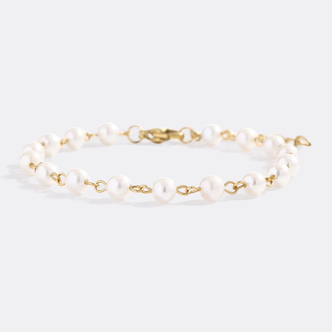 Dainty Pearl Station Bracelet