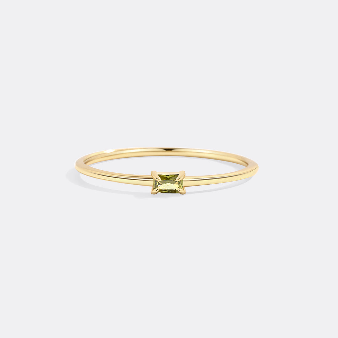 Dainty Baguette Birthstone Stacking Ring