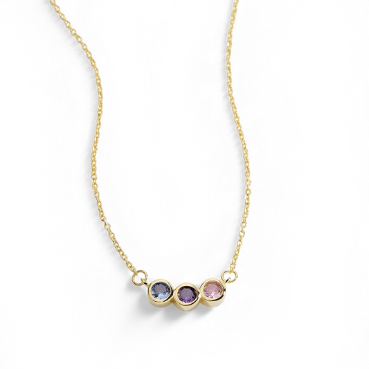 Dainty Family Birthstones Necklace