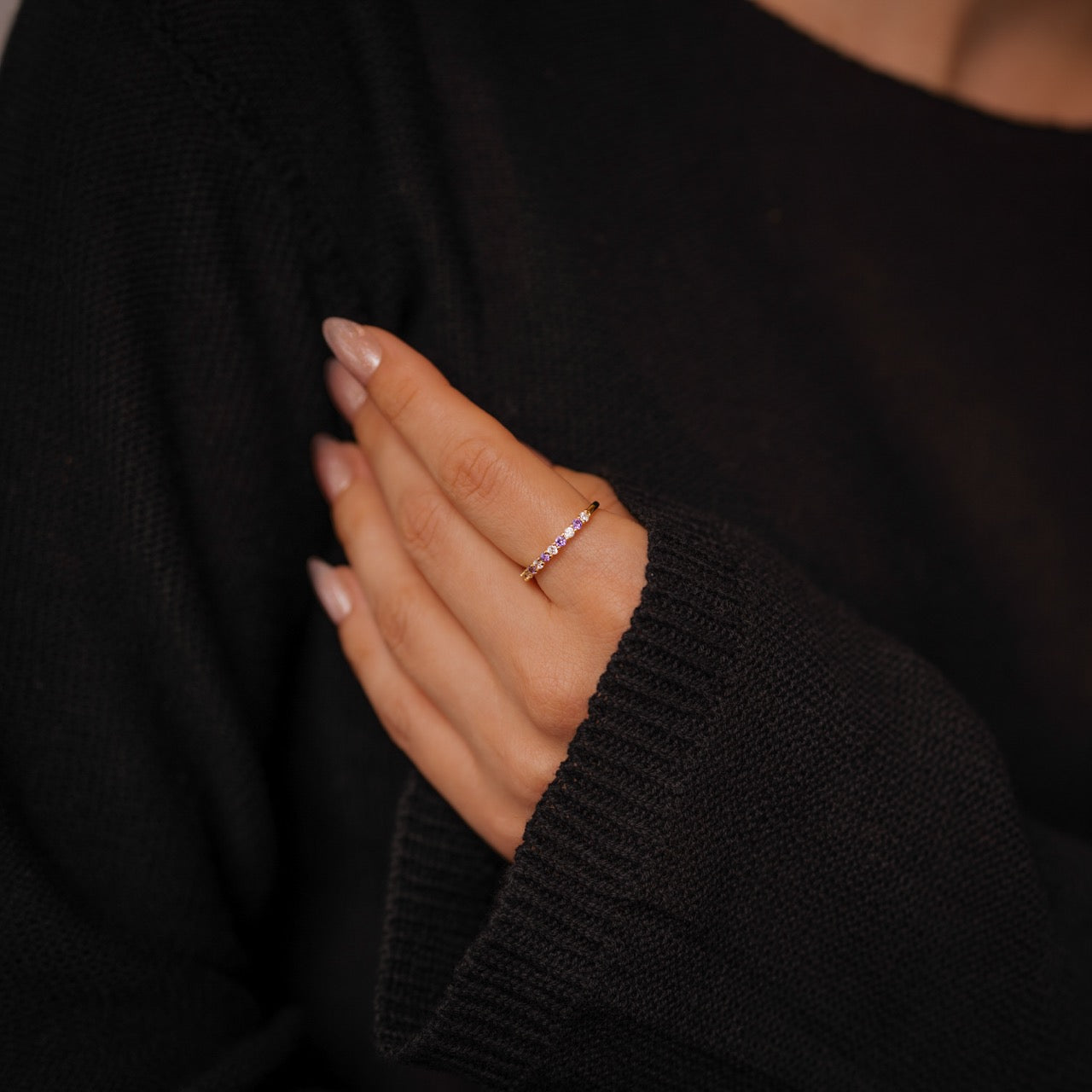 Diamond & Gemstone Stackable Ring