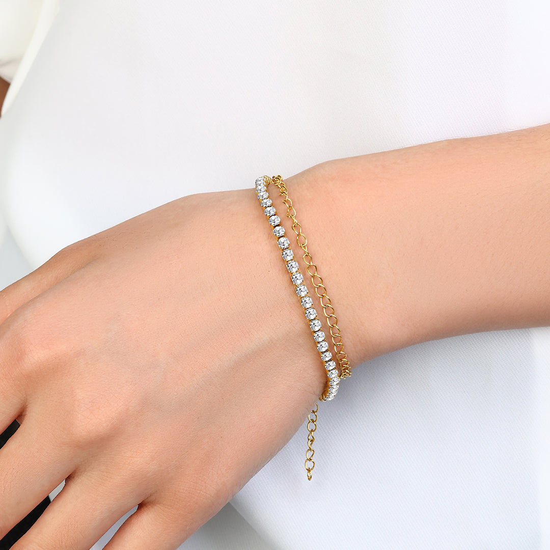 Double Chain Tennis Bracelet