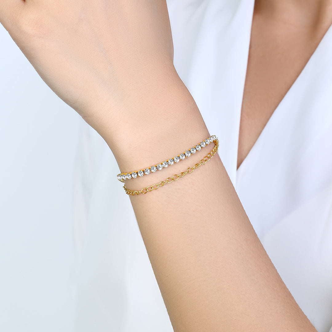 Double Chain Tennis Bracelet