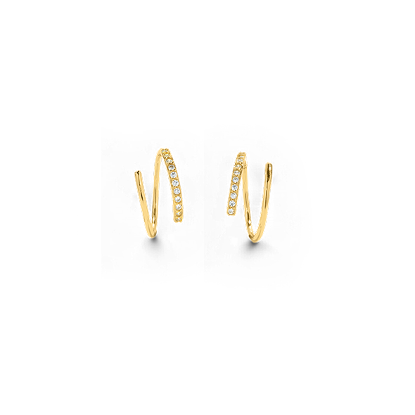 Double Loop Huggie Hoop Earrings