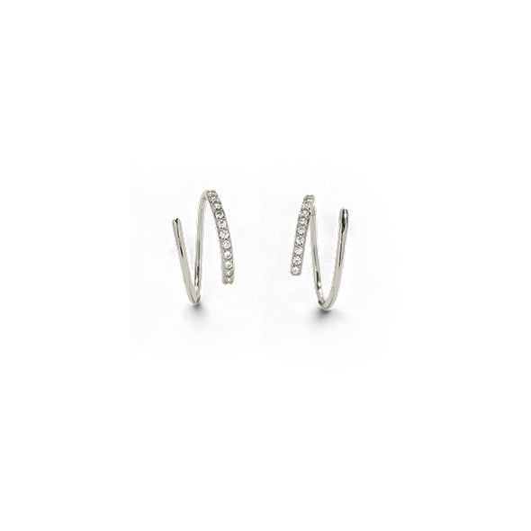Double Loop Huggie Hoop Earrings