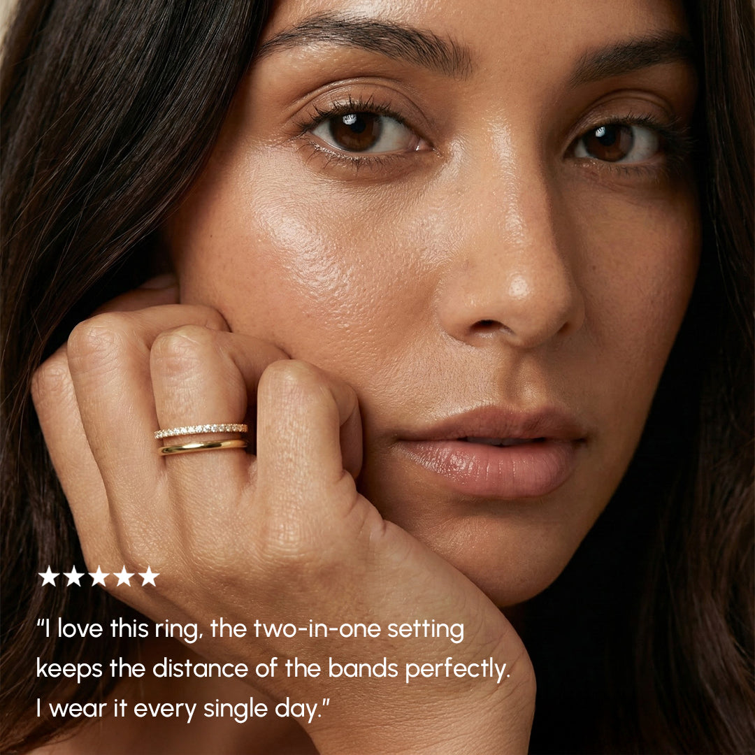Double Band Pave Ring