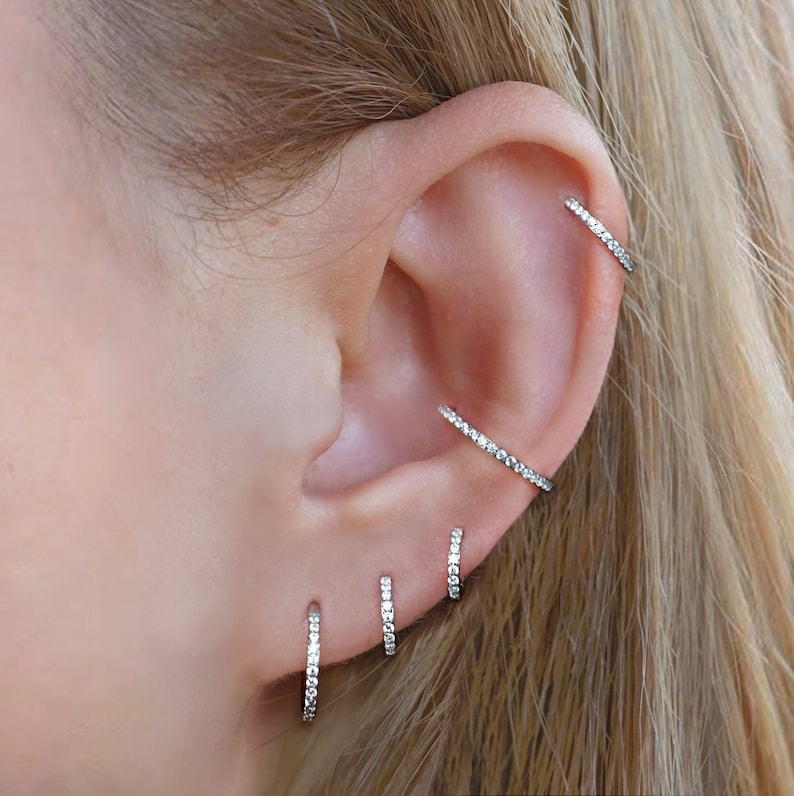 Eternity Crystal Cartilage Hoop Earrings | 16g