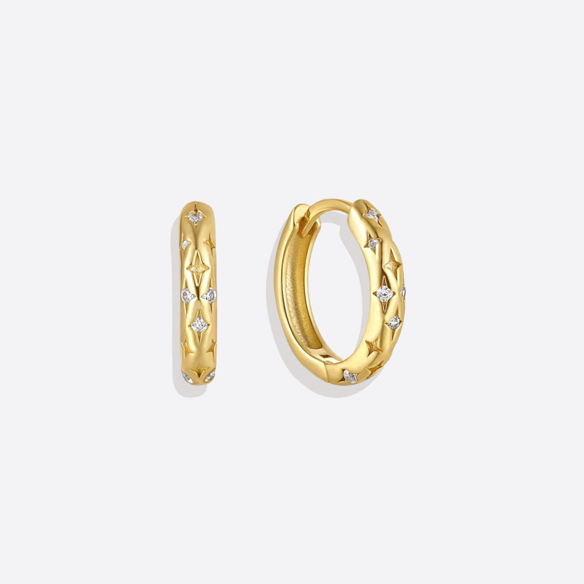 Falling Stars Huggie Hoop Earrings