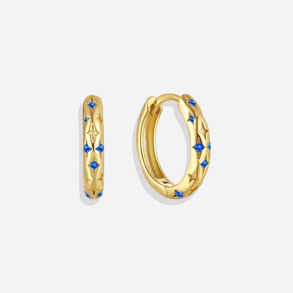 Falling Stars Huggie Hoop Earrings
