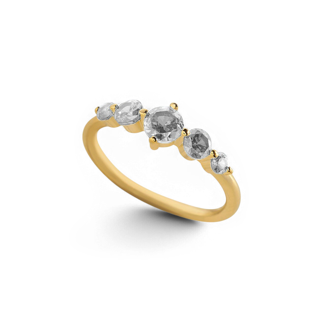 Five Stone Statement Birthstone Ring