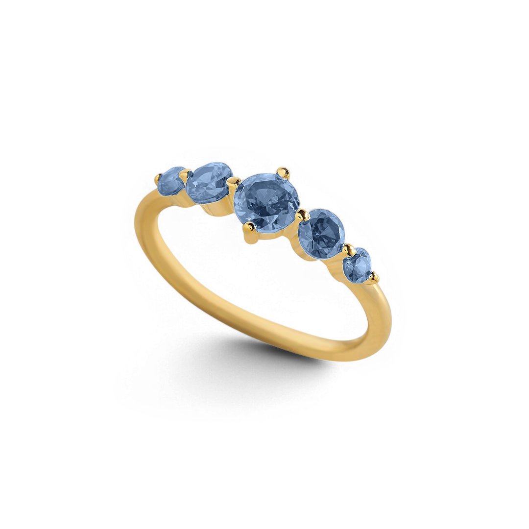 Five Stone Statement Birthstone Ring