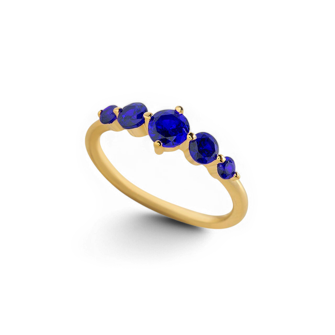 Five Stone Statement Birthstone Ring