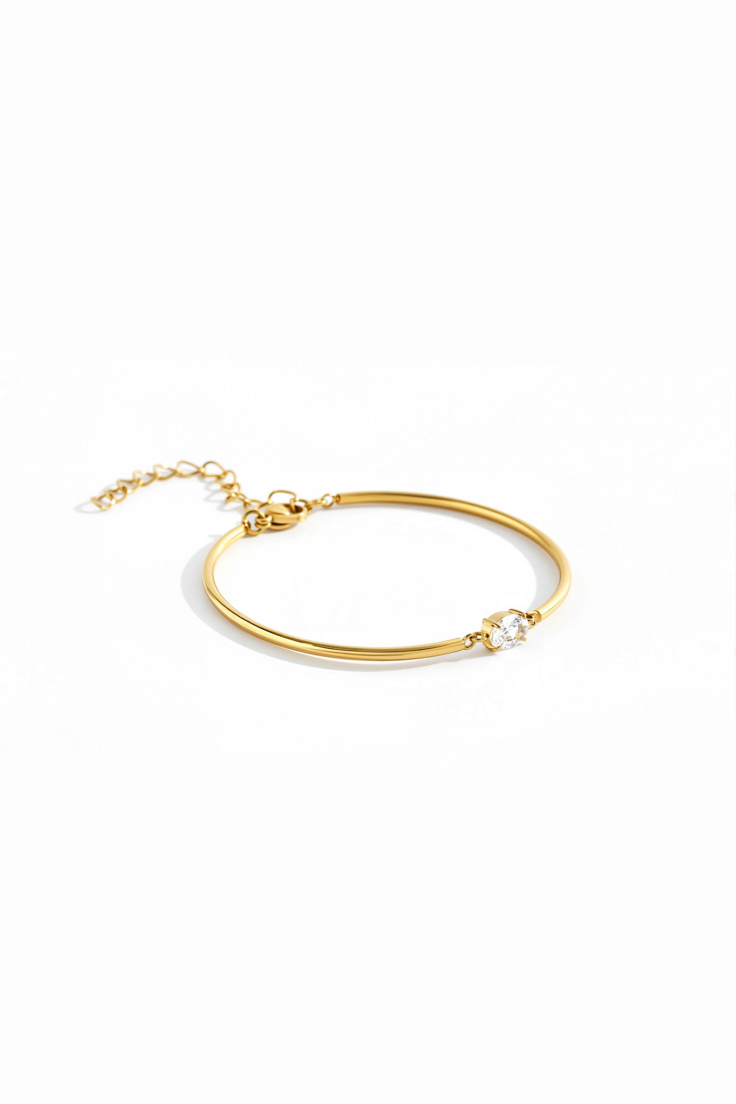 Oval Gemstone Cuff Bracelet