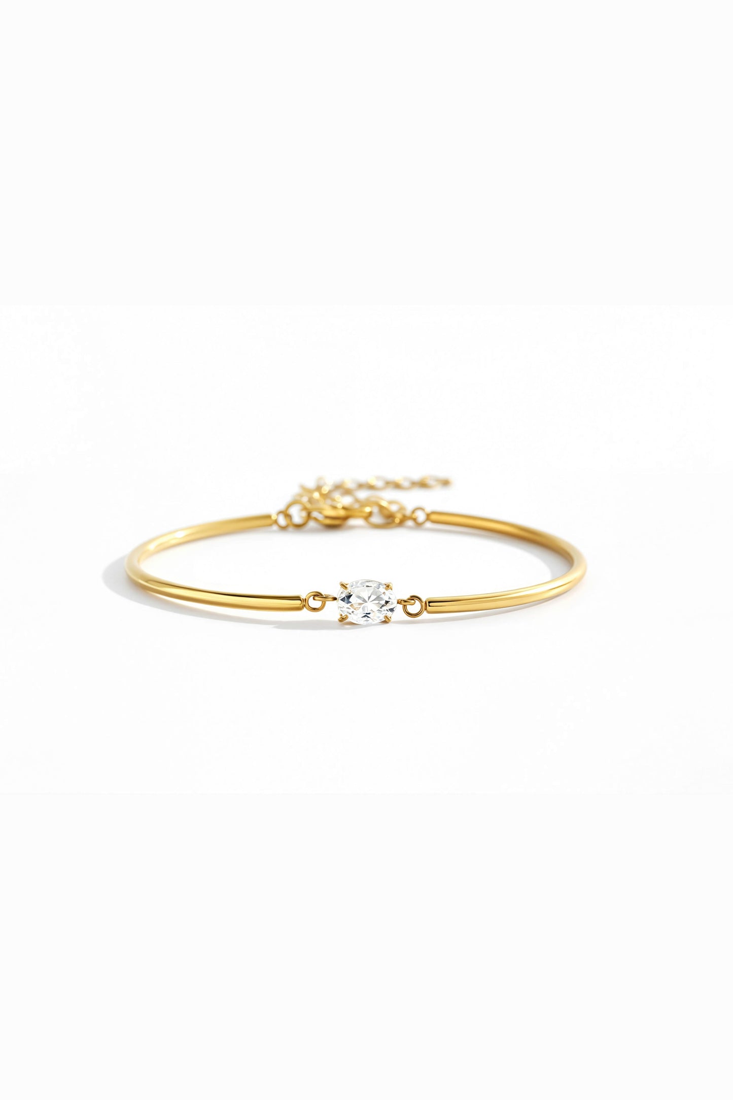 Oval Gemstone Cuff Bracelet