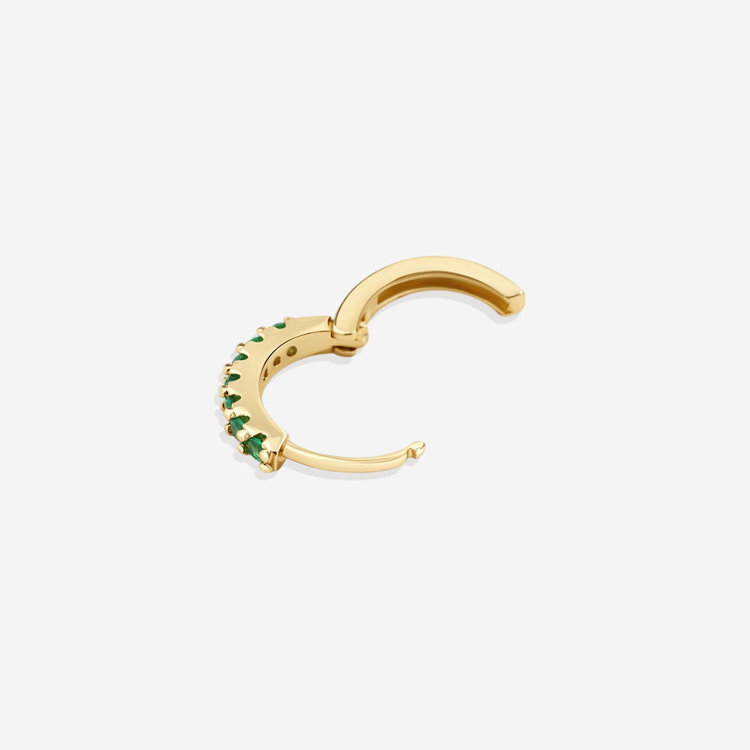 Gemstone Sleeper Huggie Hoop Earrings