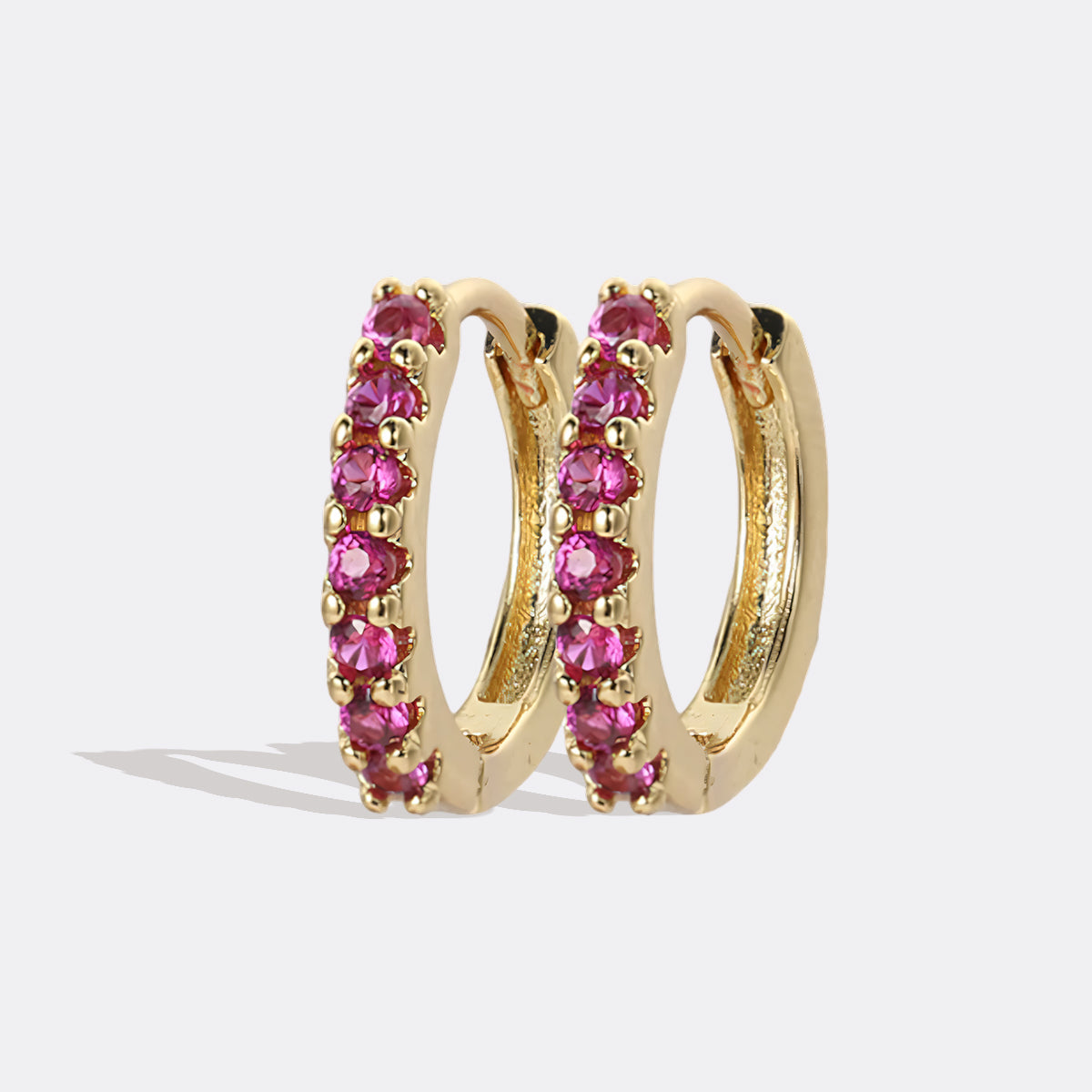 Gemstone Sleeper Huggie Hoop Earrings