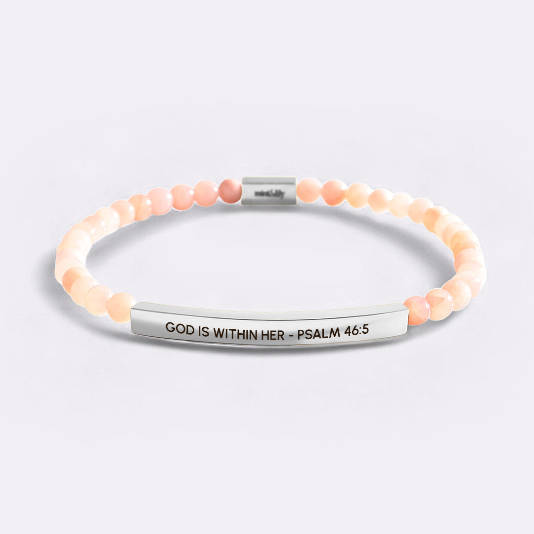 God Is Within Her - Psalm 46:5 Beaded Inspire Bracelet