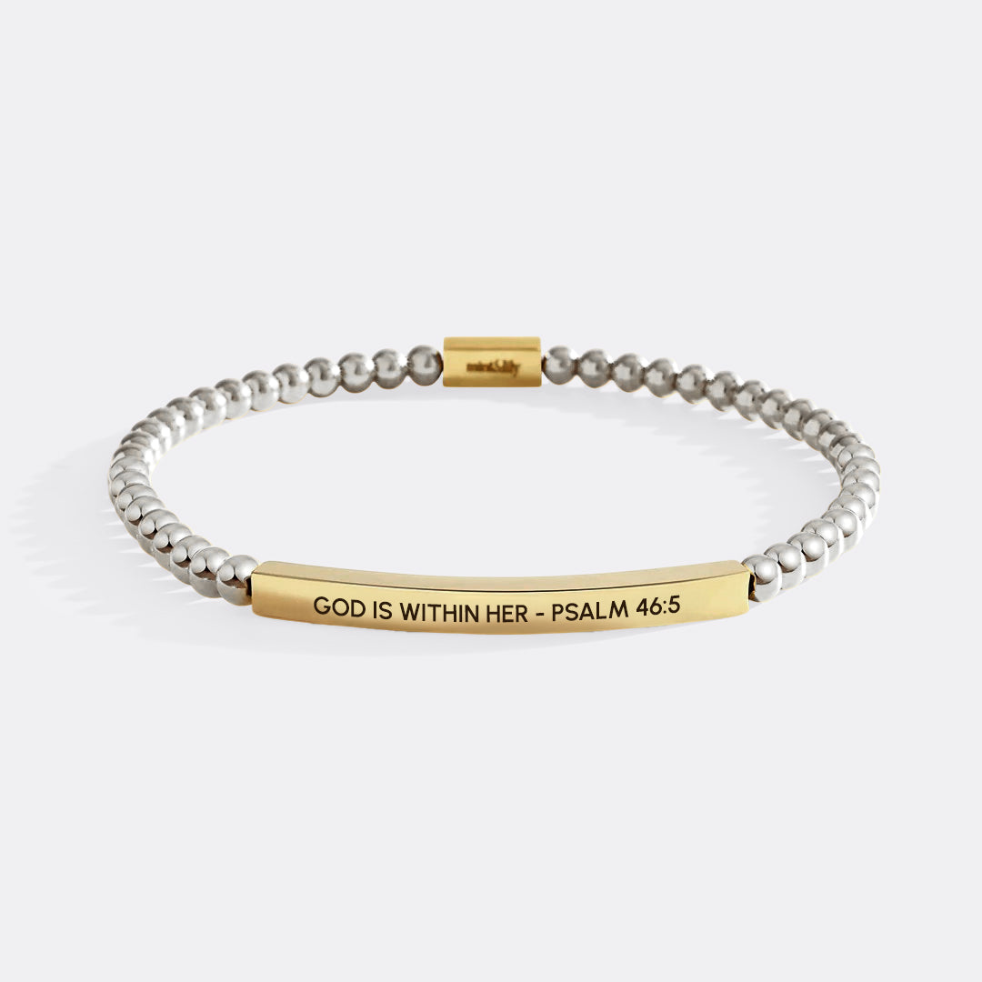 God Is Within Her - Psalm 46:5 Beaded Inspire Bracelet