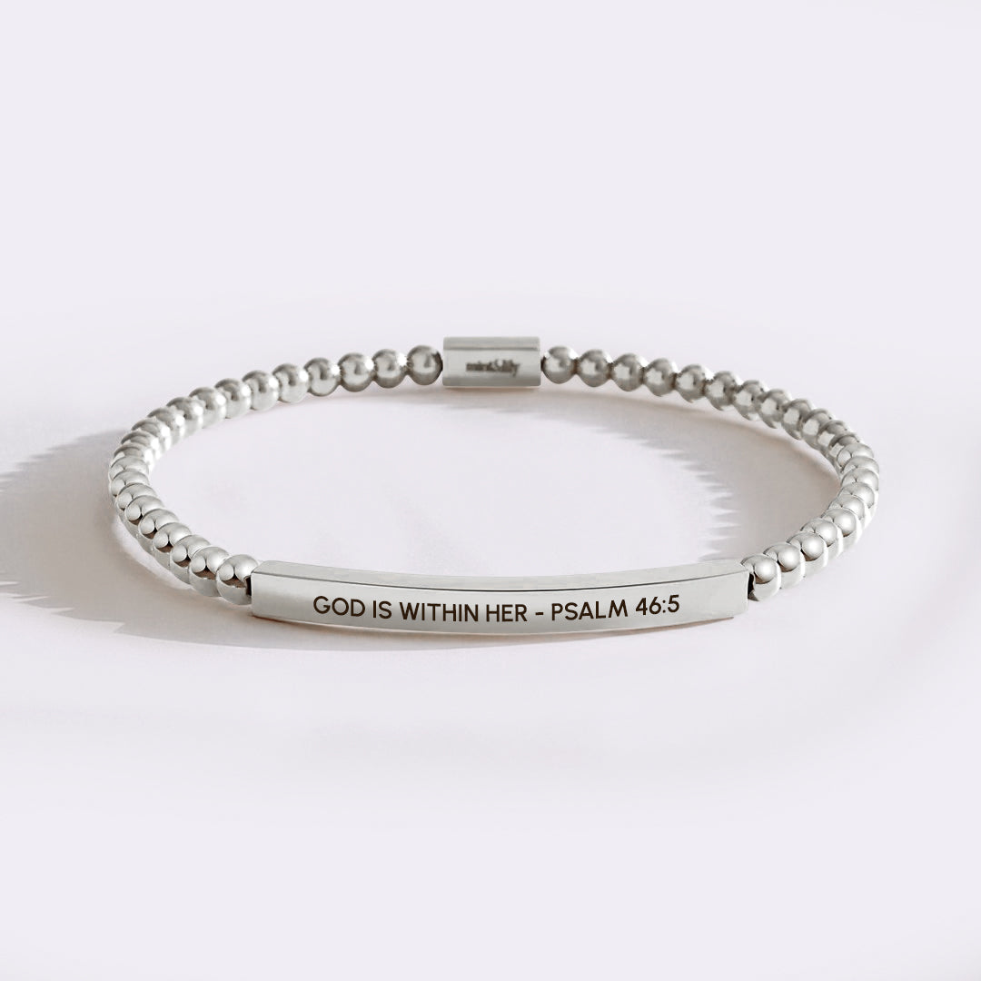 God Is Within Her - Psalm 46:5 Beaded Inspire Bracelet