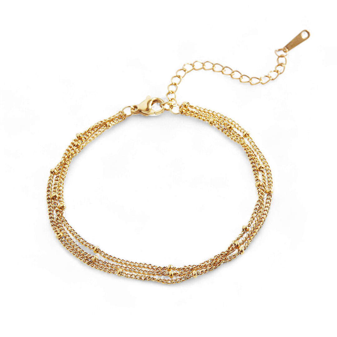 Triple Layer Satellite Chain Bracelet