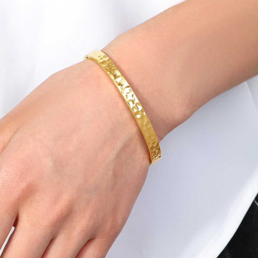 Hammered Gold Cuff Bracelet
