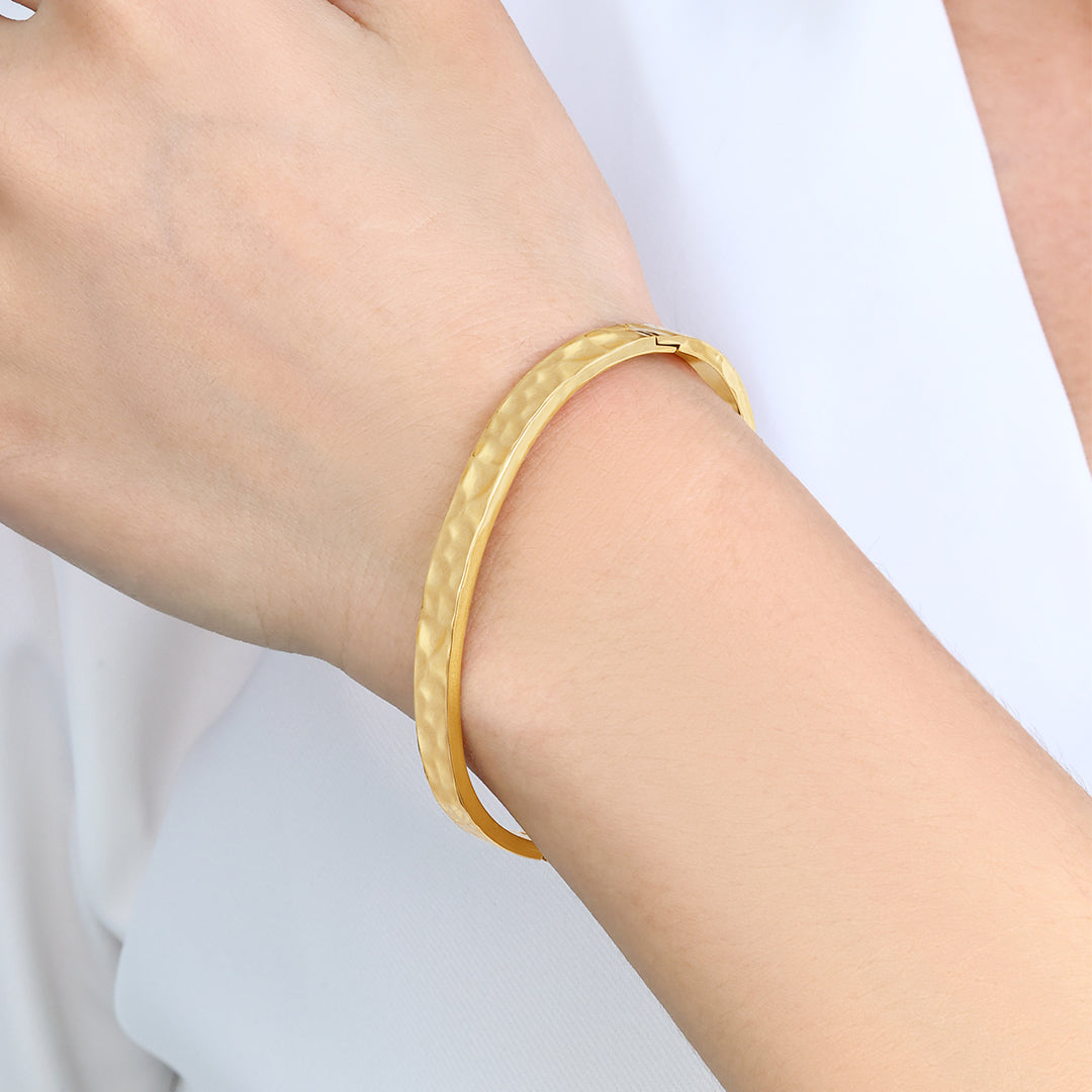 Hammered Gold Cuff Bracelet