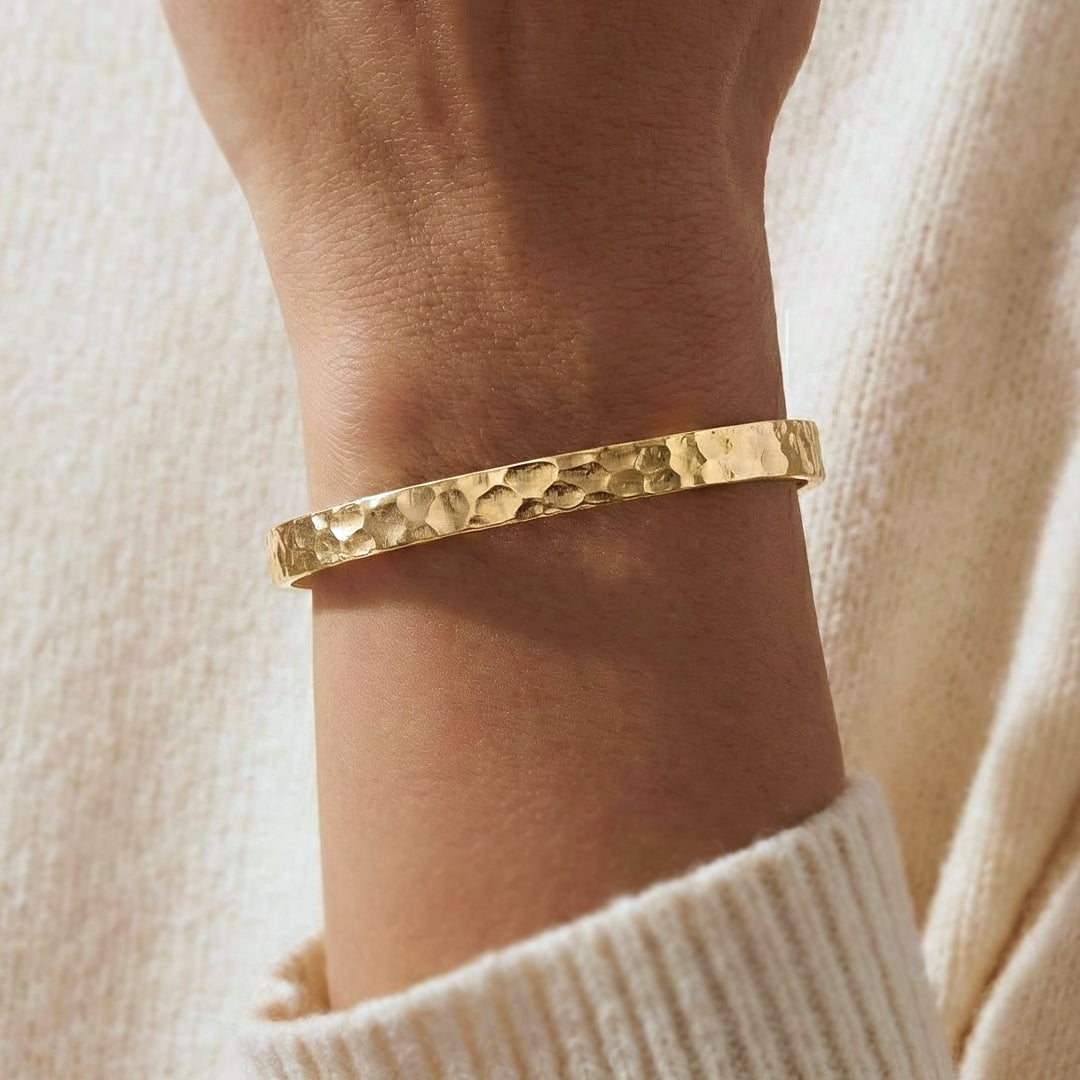Hammered Gold Cuff Bracelet
