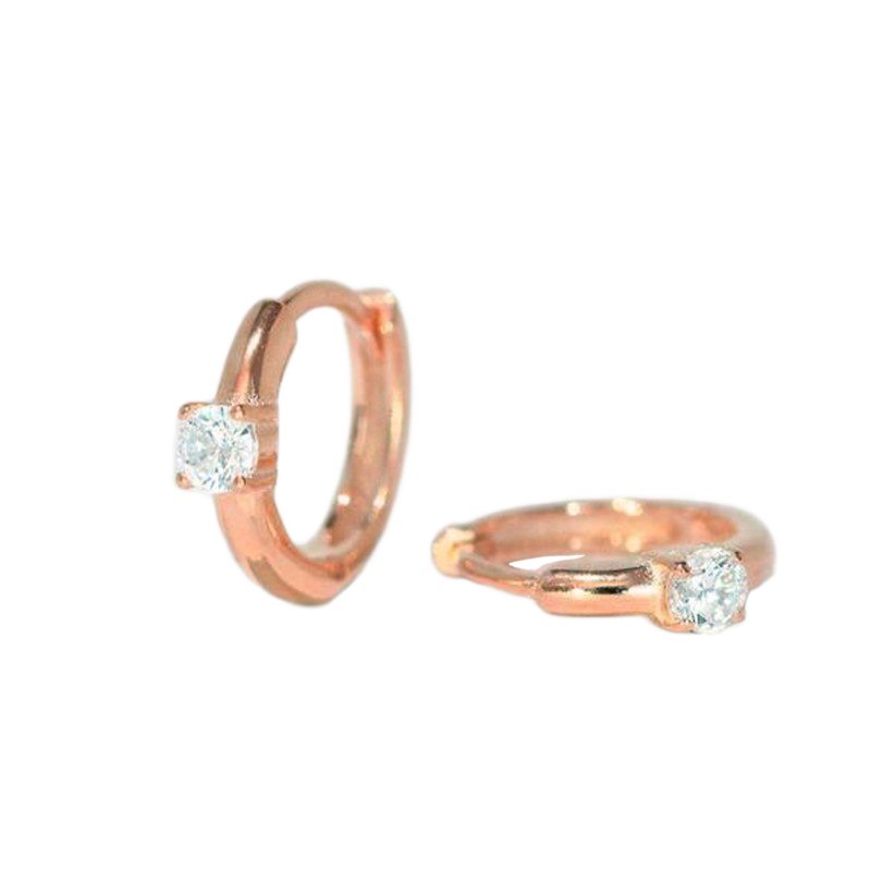 Dainty Single Stone Huggie Hoops