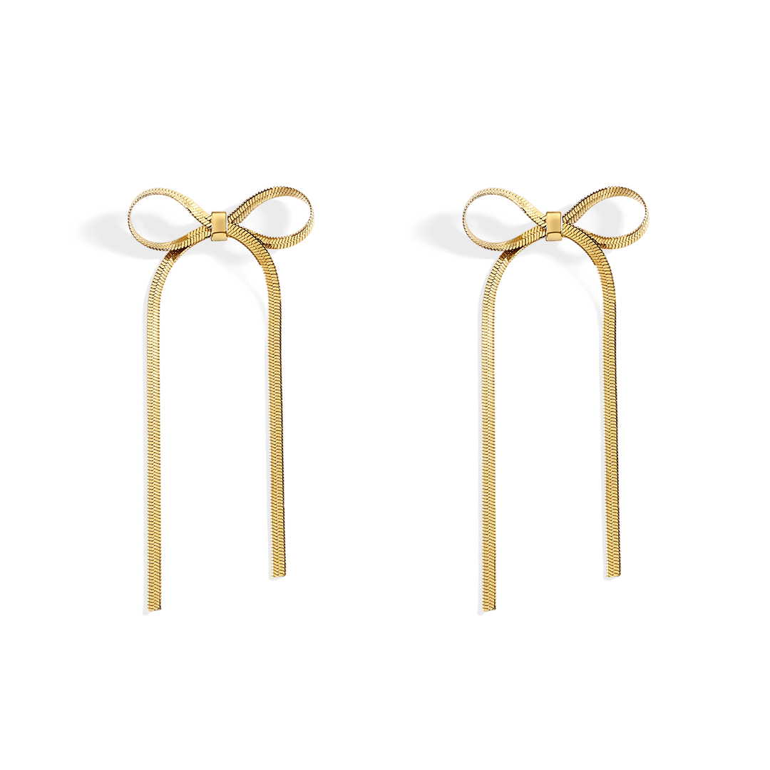 Herringbone Bow Earrings
