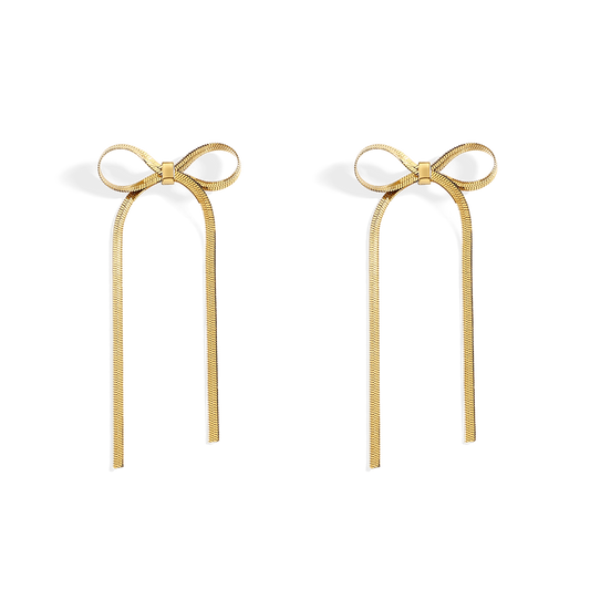 Herringbone Bow Earrings