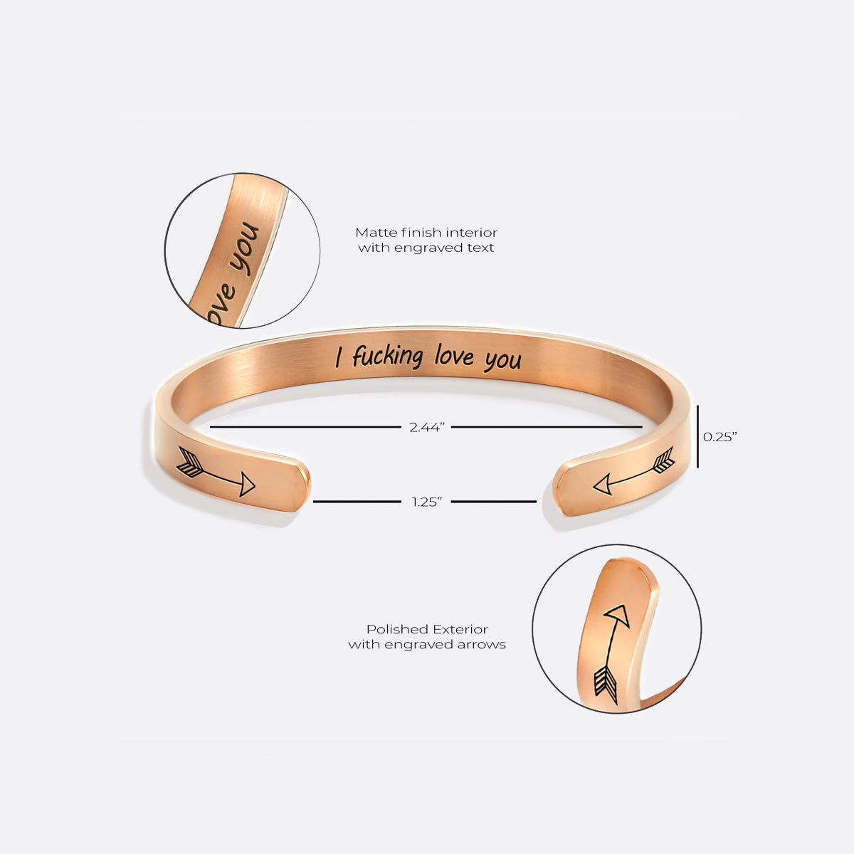 I Fucking Love You Cuff Bracelet