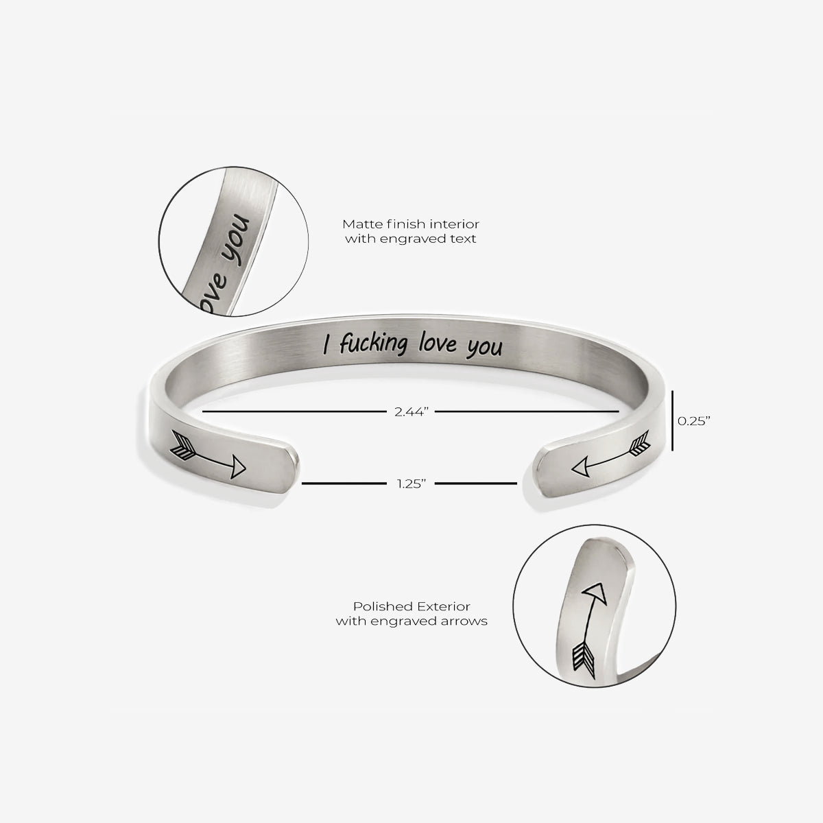 I Fucking Love You Cuff Bracelet