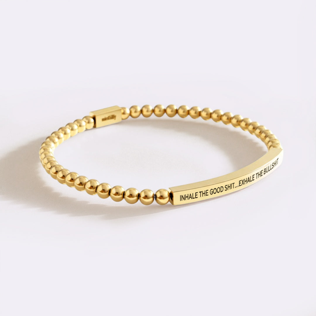 Inhale The Good Shit...Exhale The Bullshit Beaded Inspire Bracelet