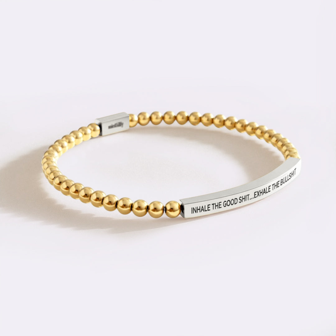 Inhale The Good Shit...Exhale The Bullshit Beaded Inspire Bracelet