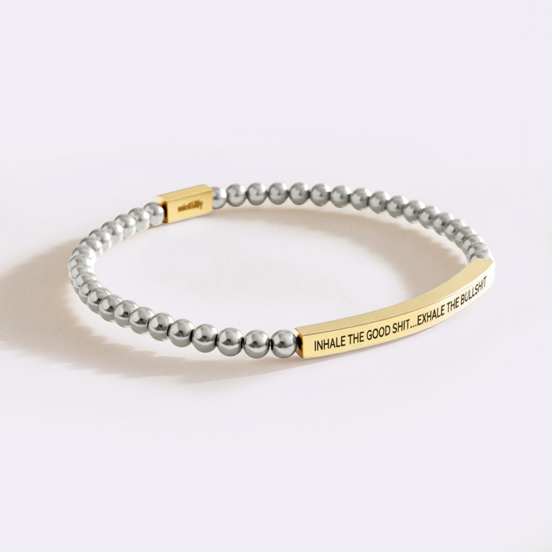 Inhale The Good Shit...Exhale The Bullshit Beaded Inspire Bracelet