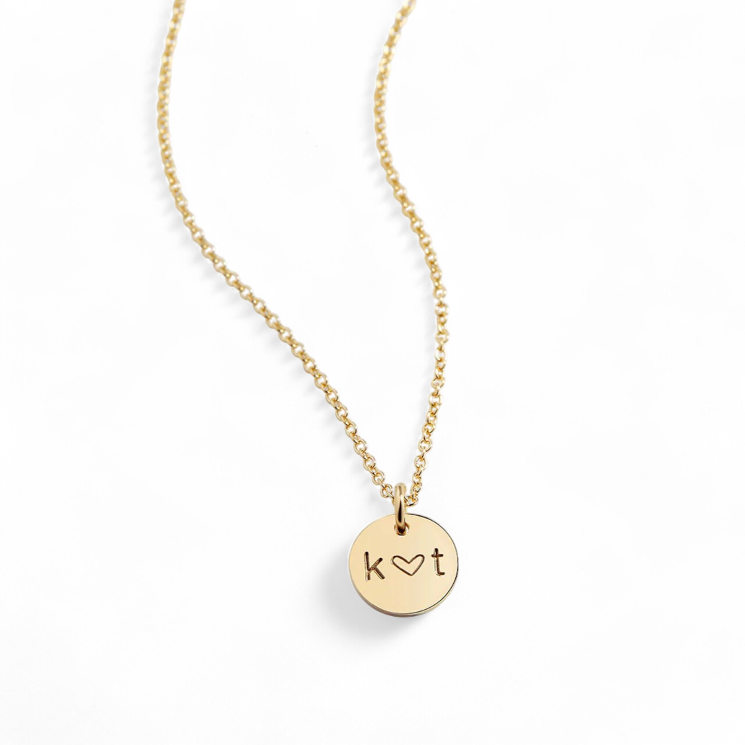 Love Disc Initial Necklace