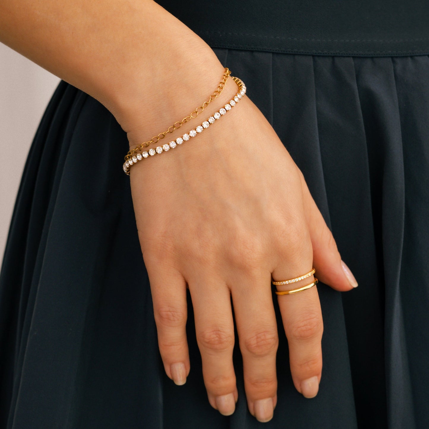 Double Chain Tennis Bracelet